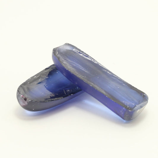 Montana Blue #31 Lab Created Corundum Sapphire Faceting Rough for Gem Cutting - Various Sizes - Split Boule #BEGIN