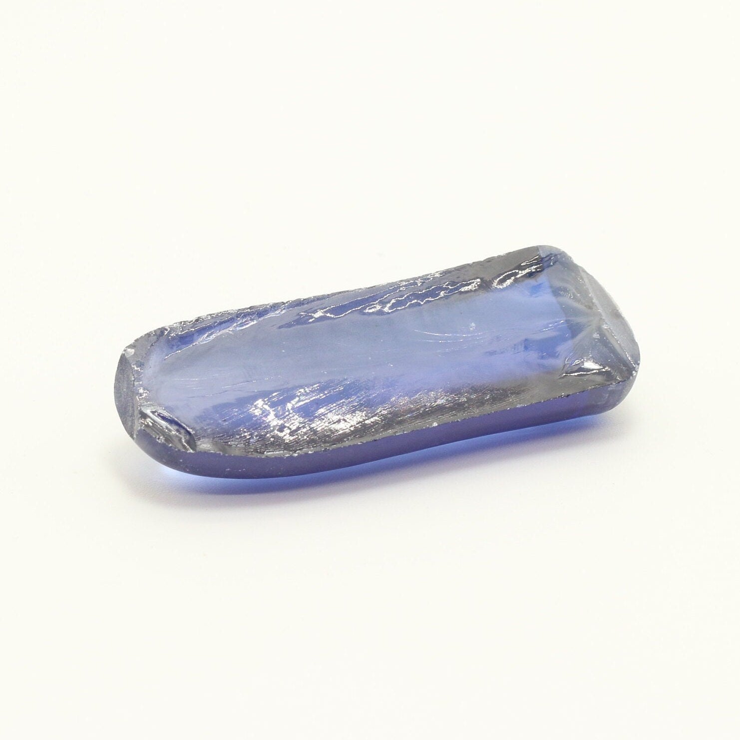 Montana Blue #31 Lab Created Corundum Sapphire Faceting Rough for Gem Cutting - Various Sizes - Split Boule #BEGIN