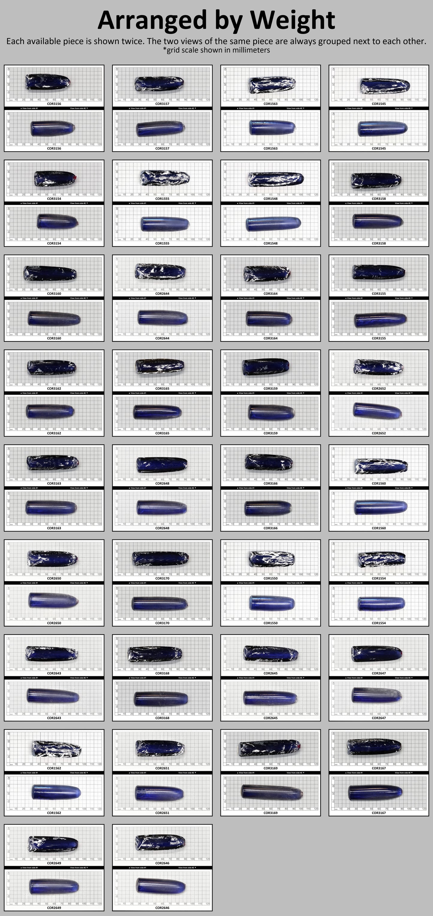 Montana Blue #31 Lab Created Corundum Sapphire Faceting Rough for Gem Cutting - Various Sizes - Split Boule #BEGIN