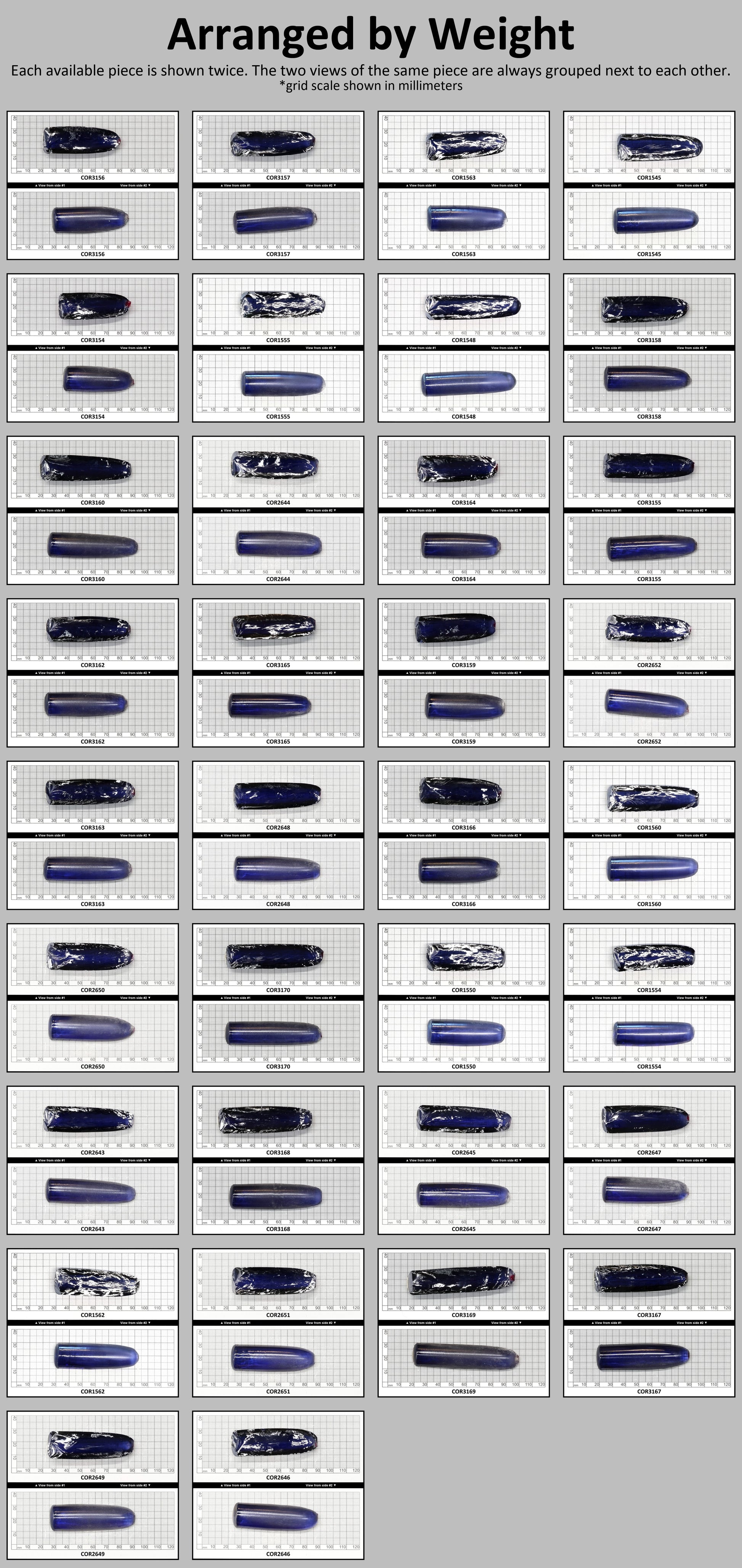 Montana Blue #31 Lab Created Corundum Sapphire Faceting Rough for Gem Cutting - Various Sizes - Split Boule #BEGIN