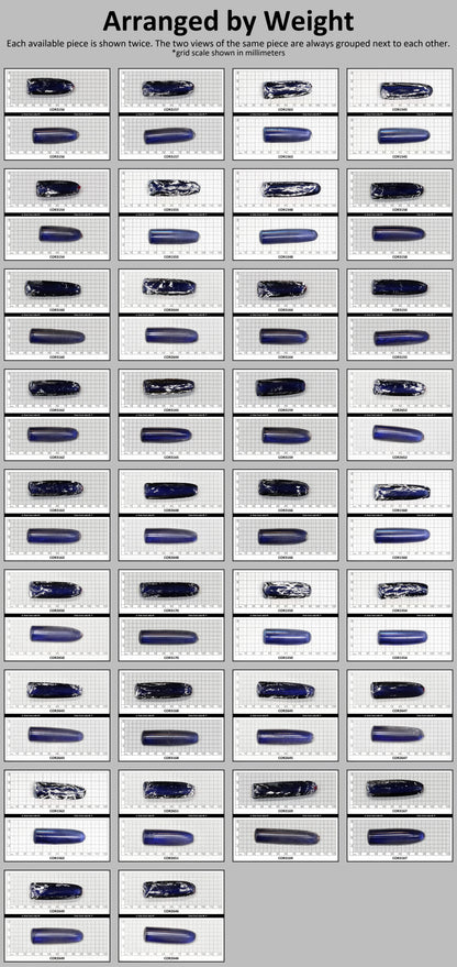 Montana Blue #31 Lab Created Corundum Sapphire Faceting Rough for Gem Cutting - Various Sizes - Split Boule #BEGIN