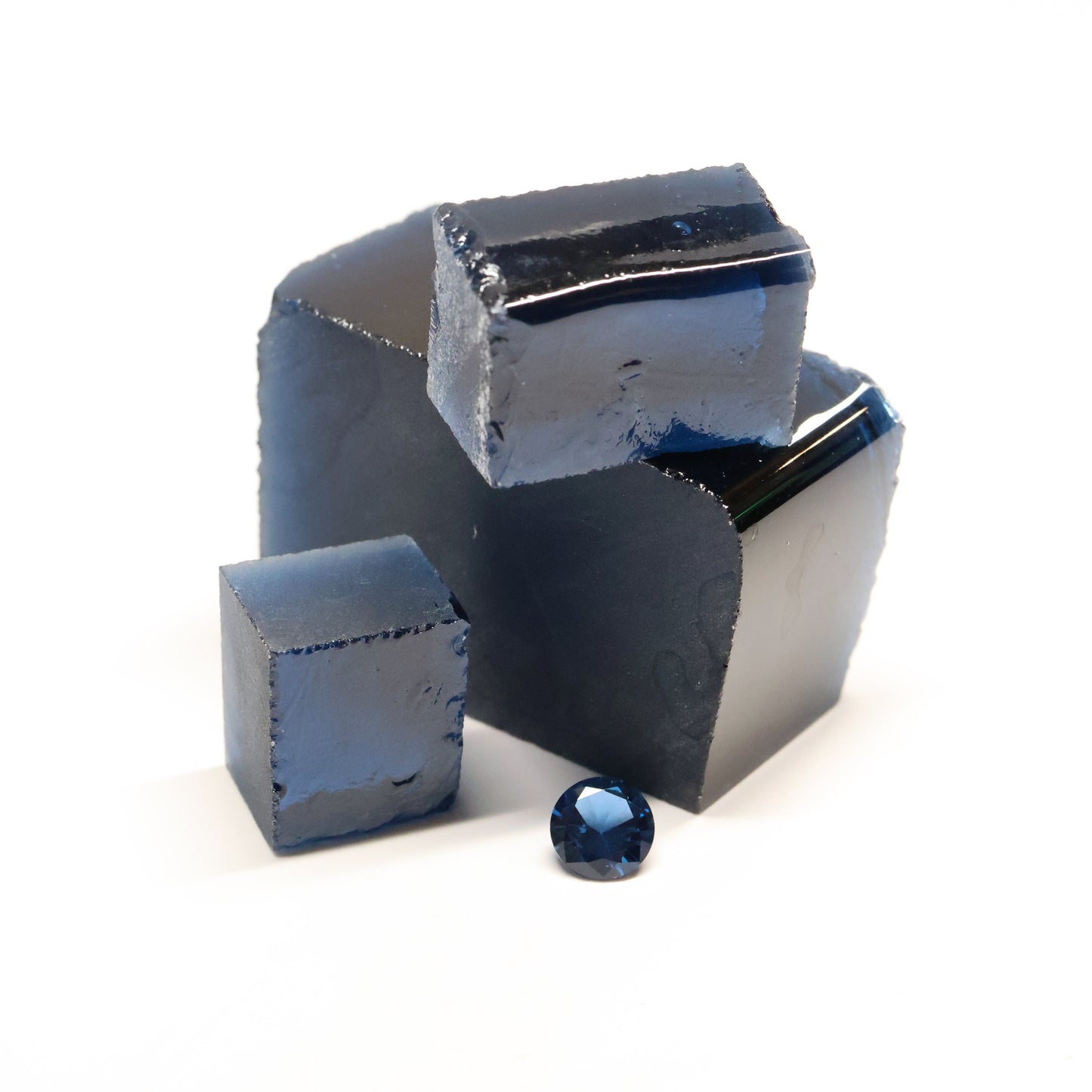 Nanosital Simulated Montana Sapphire Lab Created Faceting Rough for Gem Cutting - #49 - Various Sizes #BEGIN