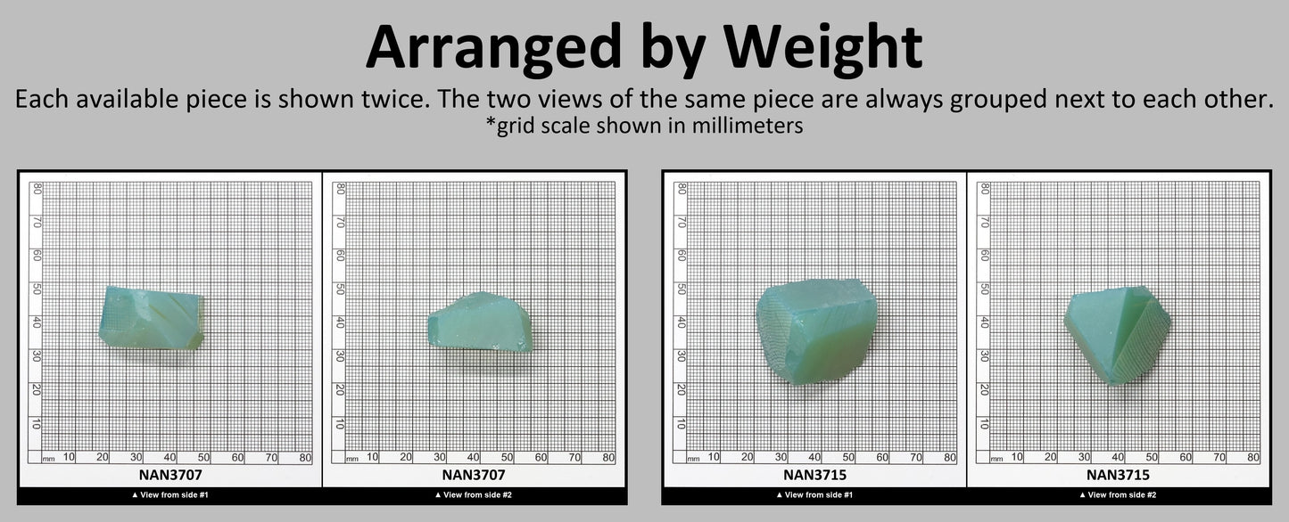Nanosital Simulated Green Apple Opal Lab Created Faceting Rough for Gem Cutting - #A-9825 - Various Sizes #BEGIN