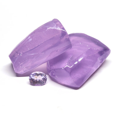Nanosital Simulated Lavender Quartz Lab Created Faceting Rough for Gem Cutting - #B-2287 - Various Sizes #BEGIN