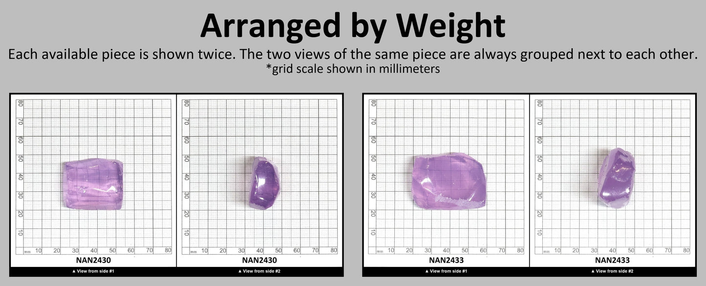 Nanosital Simulated Lavender Quartz Lab Created Faceting Rough for Gem Cutting - #B-2287 - Various Sizes #BEGIN