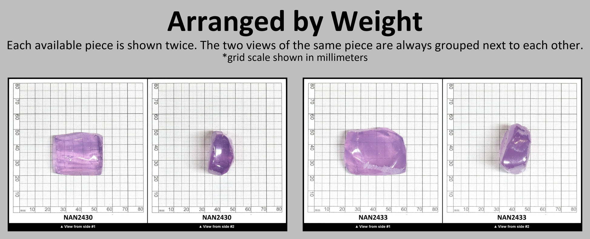 Nanosital Simulated Lavender Quartz Lab Created Faceting Rough for Gem Cutting - #B-2287 - Various Sizes #BEGIN