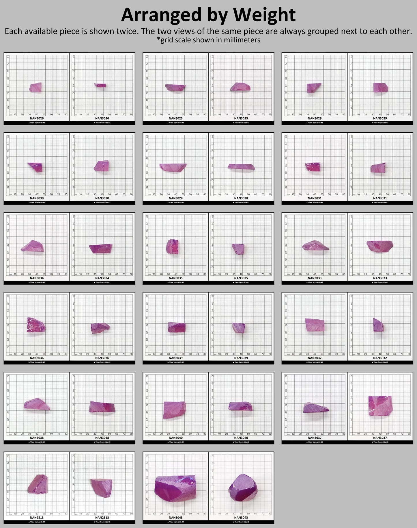 Nanosital Simulated Purple Orchid Chalcedony Lab Created Faceting Rough for Gem Cutting - #E-182/1 - Various Sizes #BEGIN