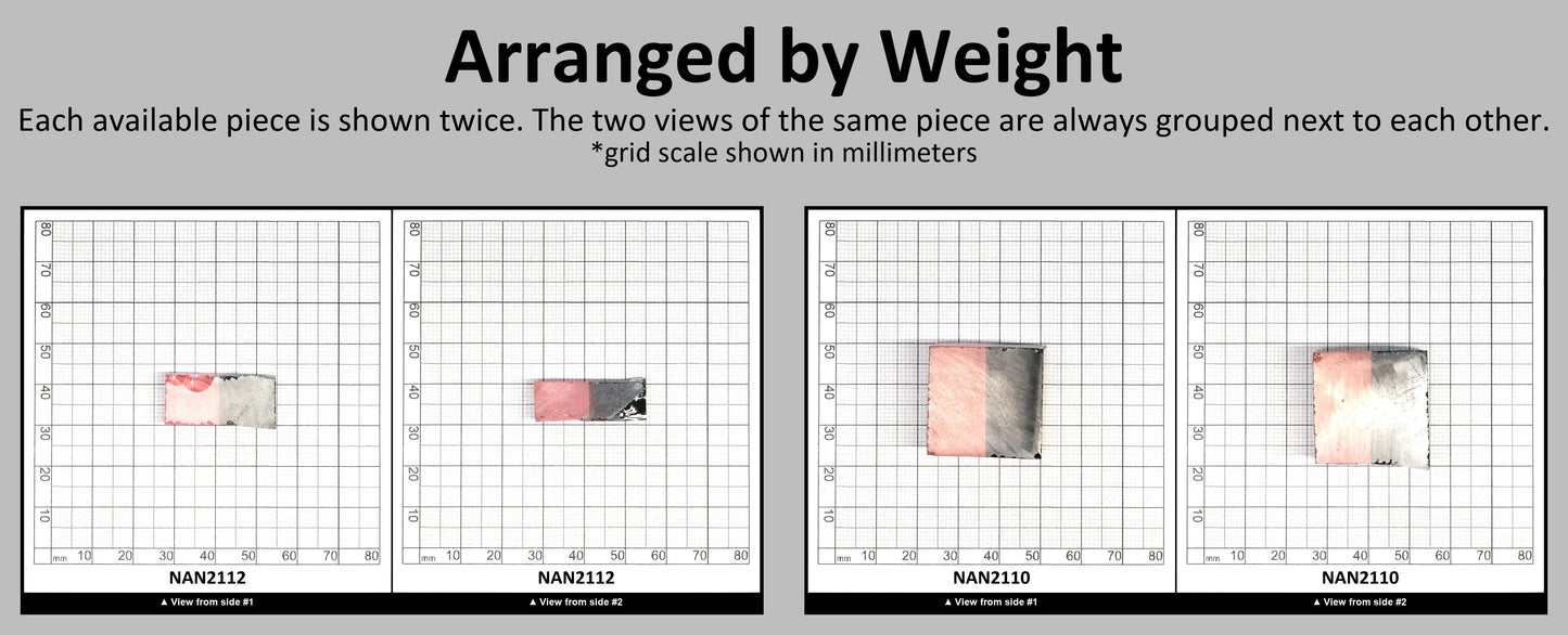 Nanosital Simulated Bi-Color Lab Created Faceting Rough for Gem Cutting - Grey-Pink - Various Sizes #BEGIN