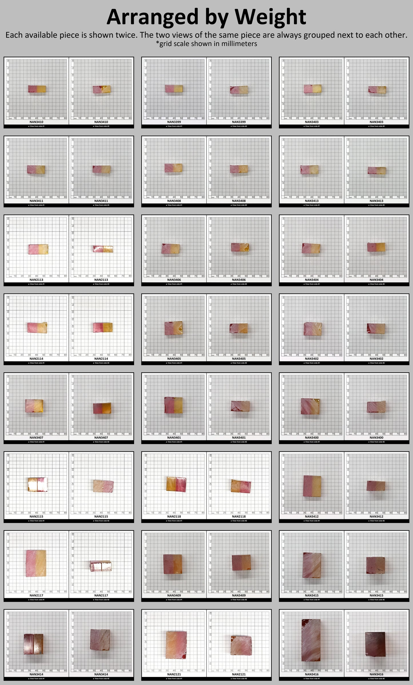 Nanosital Simulated Bi-Color Lab Created Faceting Rough for Gem Cutting - Kunzite-Intense Yellow - Various Sizes #BEGIN