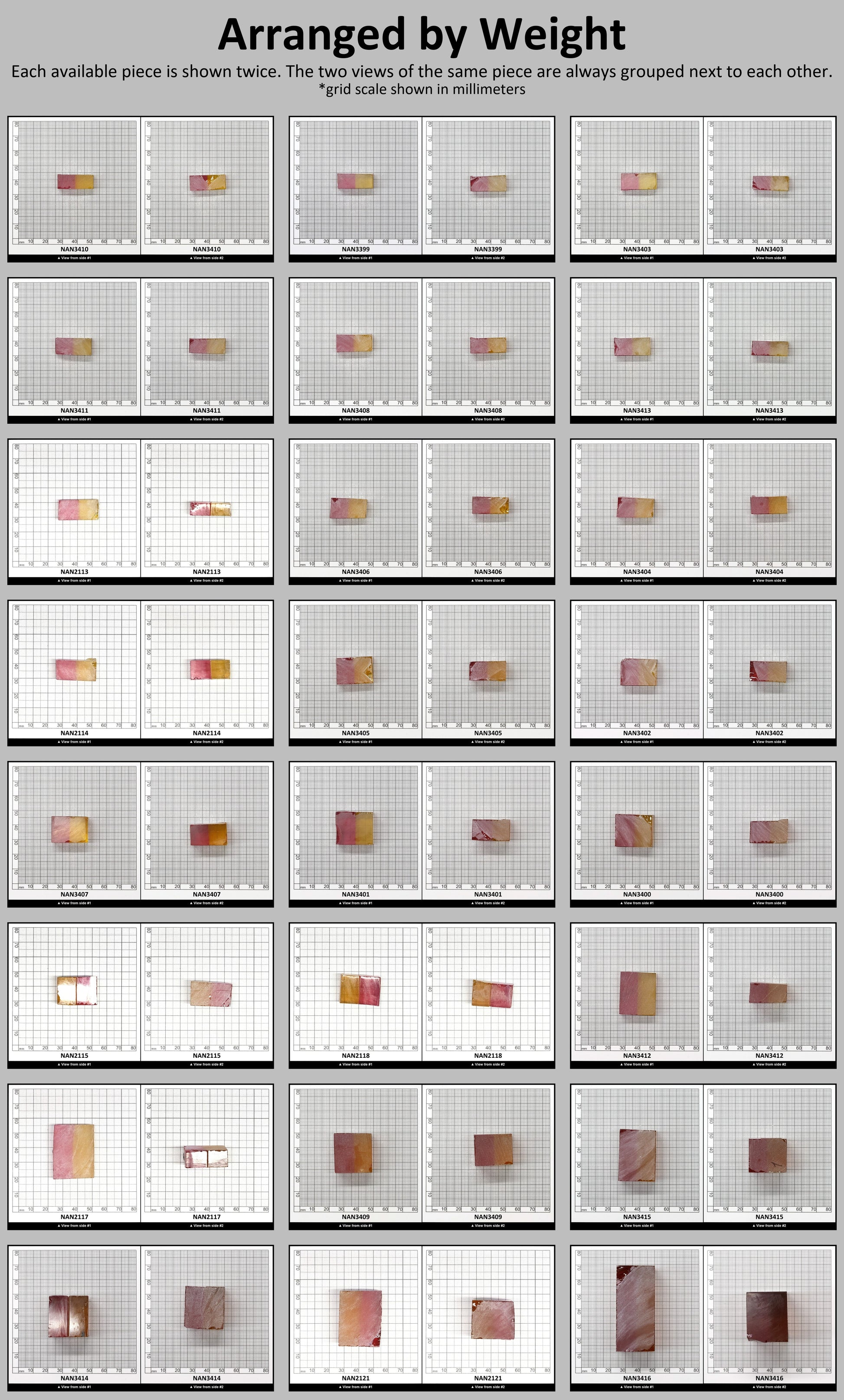 Nanosital Simulated Bi-Color Lab Created Faceting Rough for Gem Cutting - Kunzite-Intense Yellow - Various Sizes #BEGIN