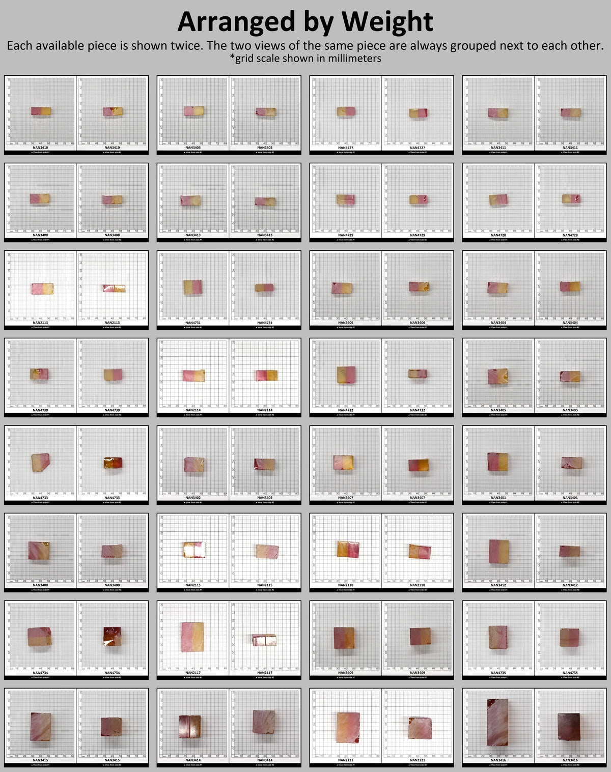 Nanosital Simulated Bi-Color Lab Created Faceting Rough for Gem Cutting - Kunzite-Intense Yellow - Various Sizes : #BEGIN