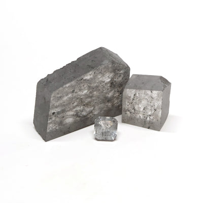 Nanosital Simulated Salt and Pepper Diamond Lab Created Faceting Rough for Gem Cutting - #Z-1345 - Various Sizes #BEGIN
