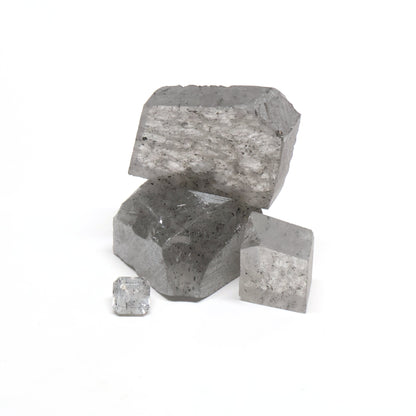 Nanosital Simulated Salt and Pepper Diamond Lab Created Faceting Rough for Gem Cutting - #Z-1345 - Various Sizes #BEGIN