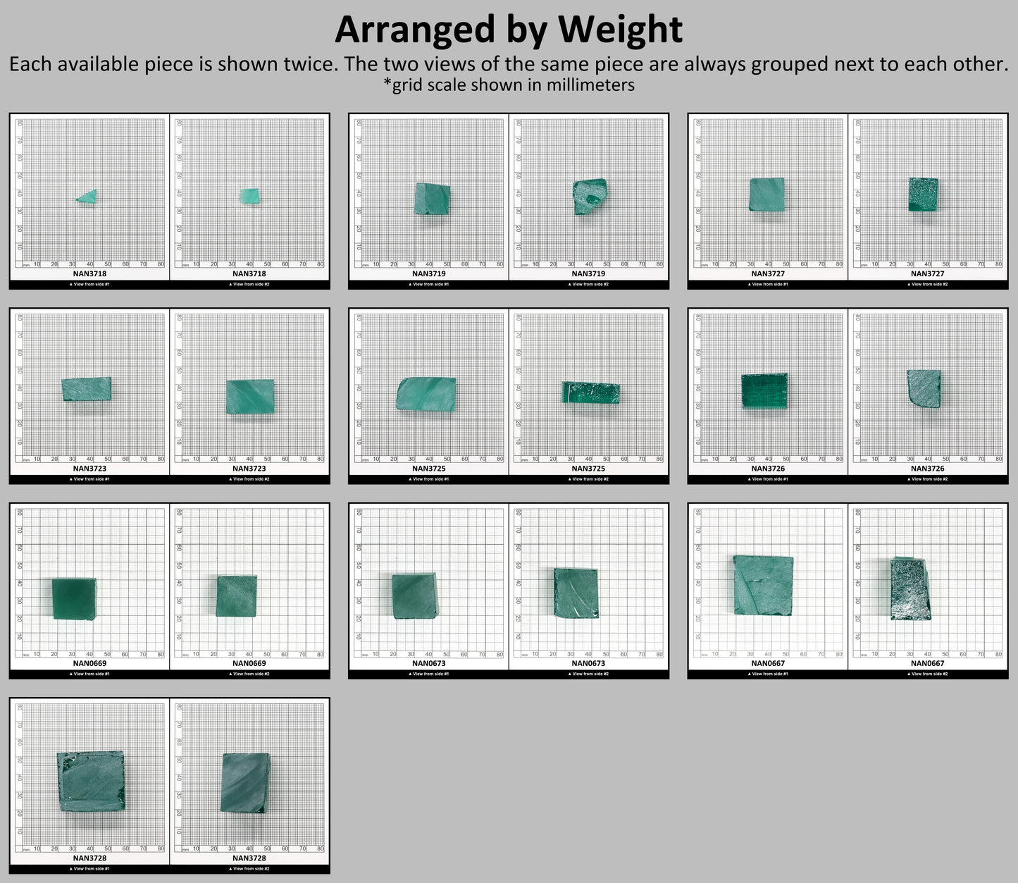 Nanosital Simulated Very Light Emerald Lab Created Faceting Rough for Gem Cutting - #0/4 - Various Sizes #BEGIN