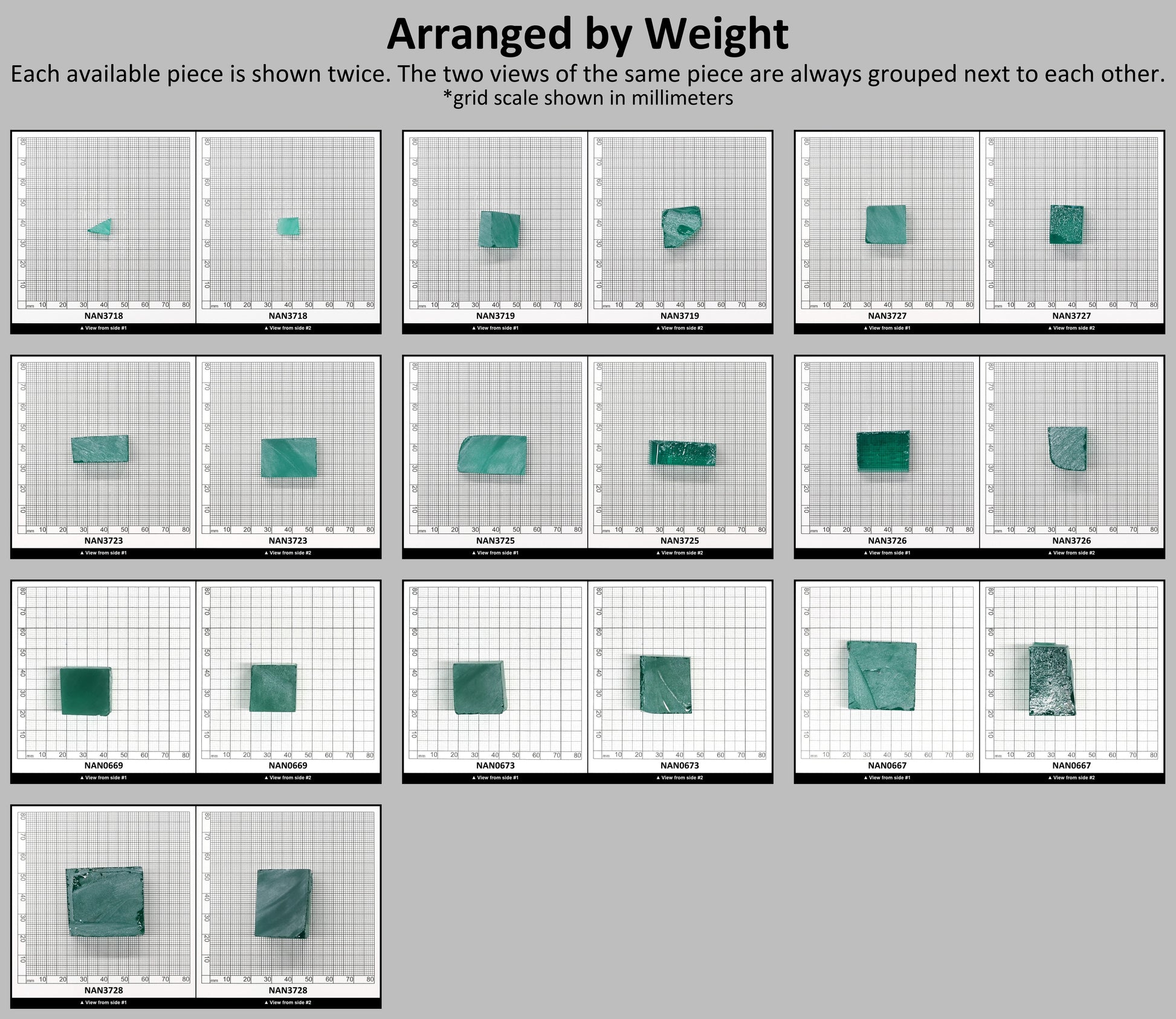 Nanosital Simulated Very Light Emerald Lab Created Faceting Rough for Gem Cutting - #0/4 - Various Sizes #BEGIN