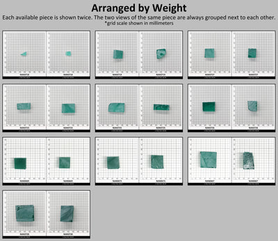 Nanosital Simulated Very Light Emerald Lab Created Faceting Rough for Gem Cutting - #0/4 - Various Sizes #BEGIN