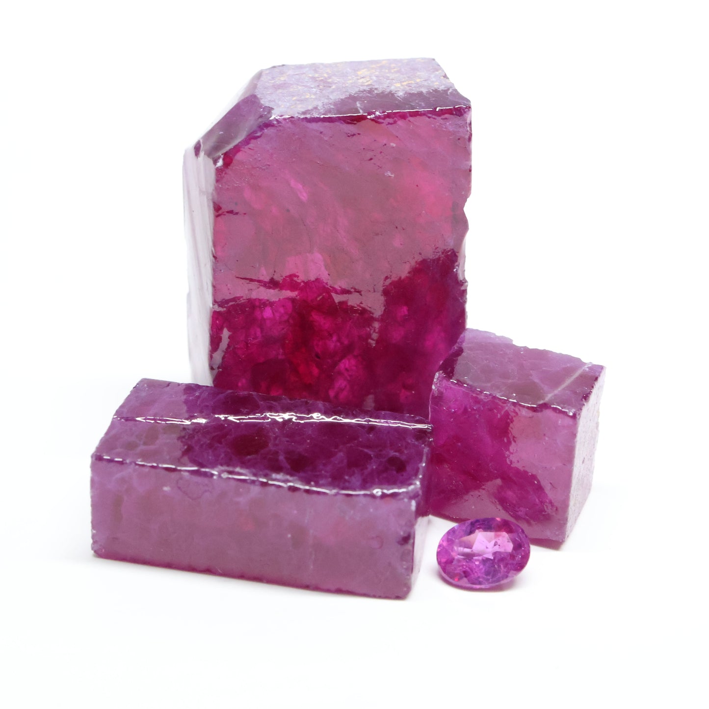 Nanosital Simulated Fuchsia Tourmaline (Included) Lab Created Faceting Rough for Gem Cutting - #Z-250 - Various Sizes #BEGIN