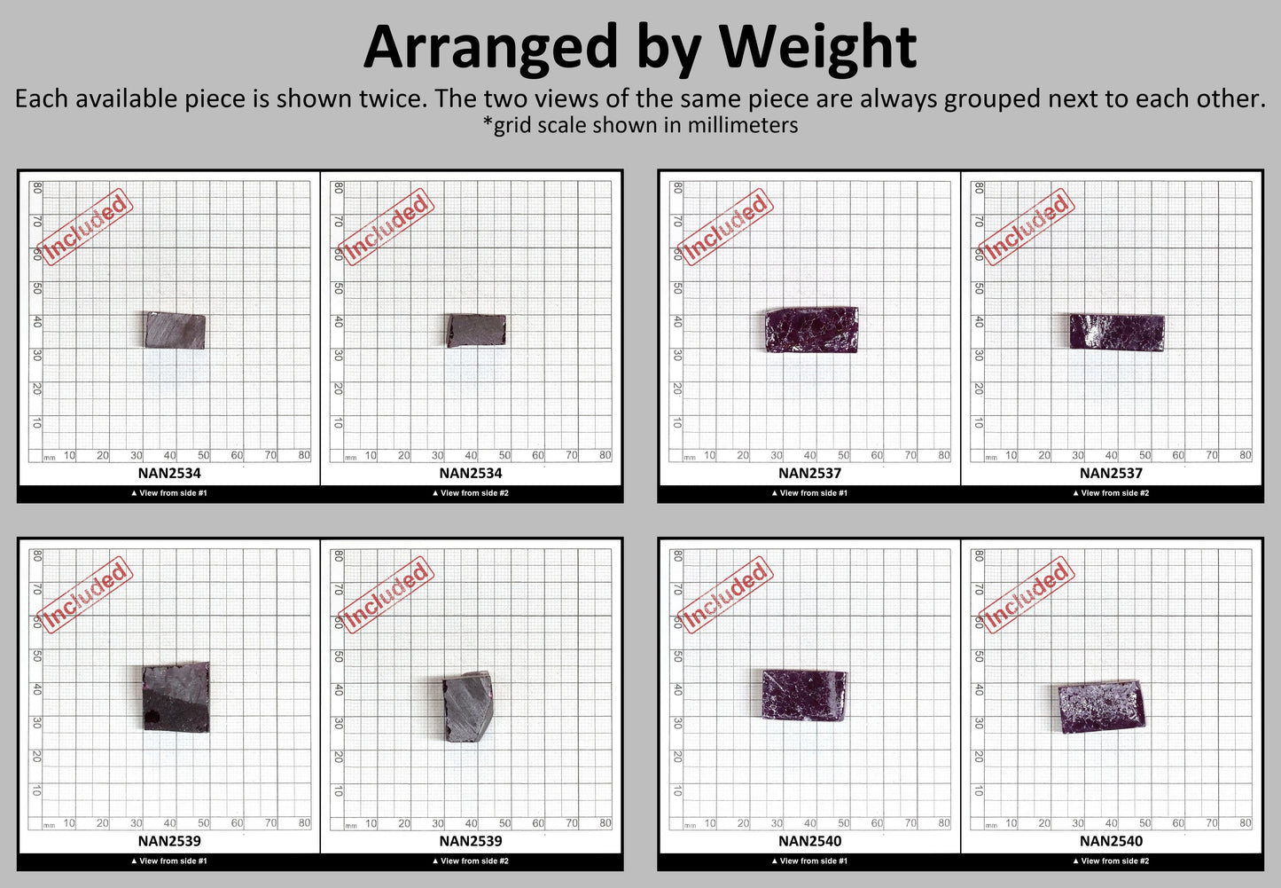 Nanosital Simulated Fuchsia Tourmaline (Included) Lab Created Faceting Rough for Gem Cutting - #Z-250 - Various Sizes #BEGIN