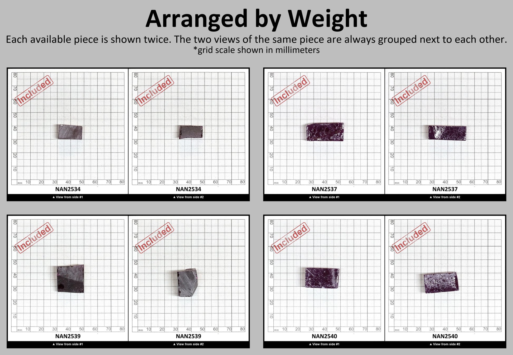 Nanosital Simulated Fuchsia Tourmaline (Included) Lab Created Faceting Rough for Gem Cutting - #Z-250 - Various Sizes #BEGIN