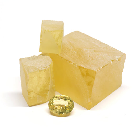 Nanosital Simulated Yellow Sapphire (Included) Lab Created Faceting Rough for Gem Cutting - #Z-7606 - Various Sizes #BEGIN