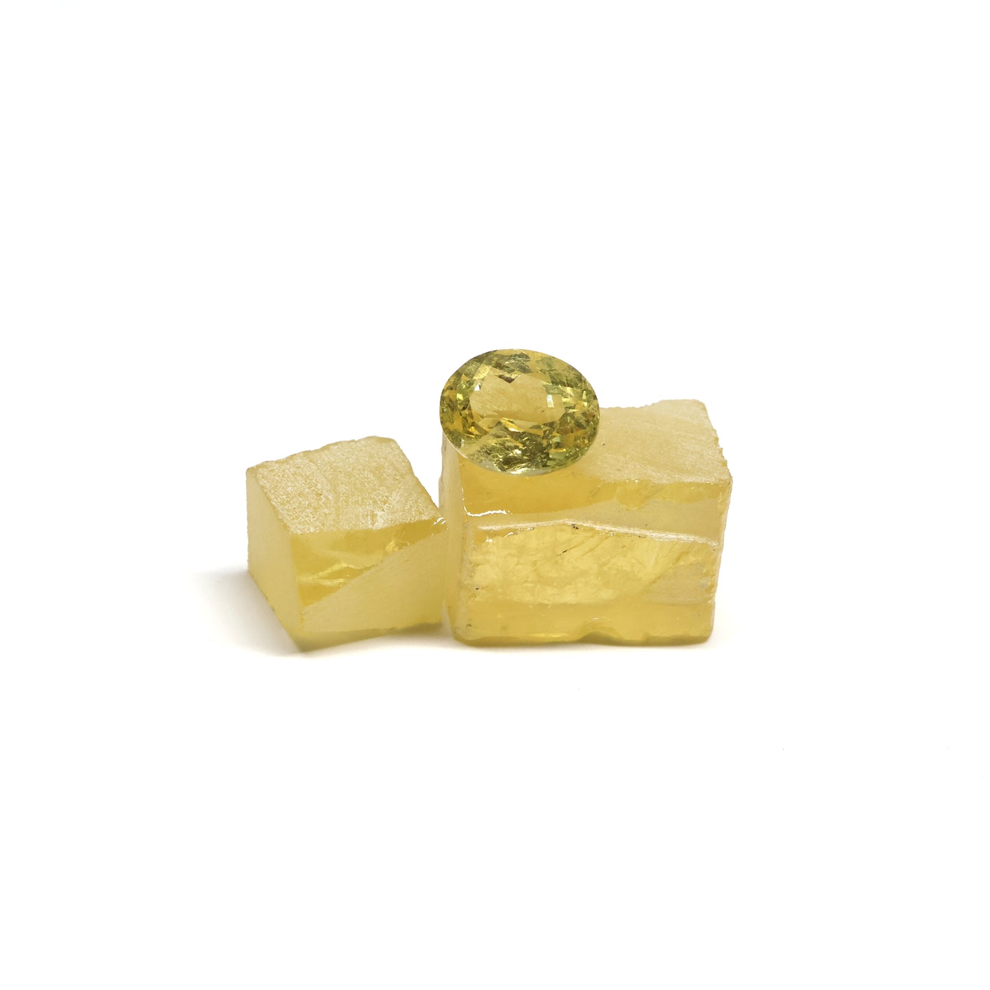 Nanosital Simulated Yellow Sapphire (Included) Lab Created Faceting Rough for Gem Cutting - #Z-7606 - Various Sizes #BEGIN