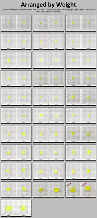 Neon Yellow YAG Faceting Rough for Gem Cutting - Various Sizes #BEGIN