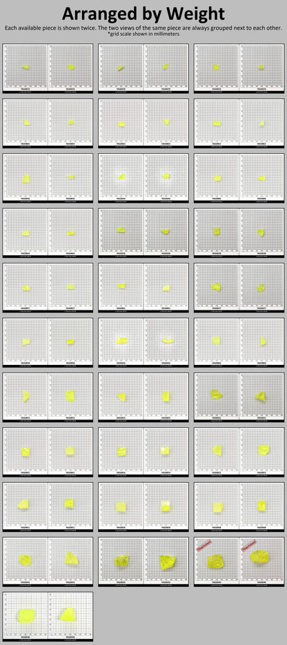 Neon Yellow YAG Faceting Rough for Gem Cutting - Various Sizes #BEGIN