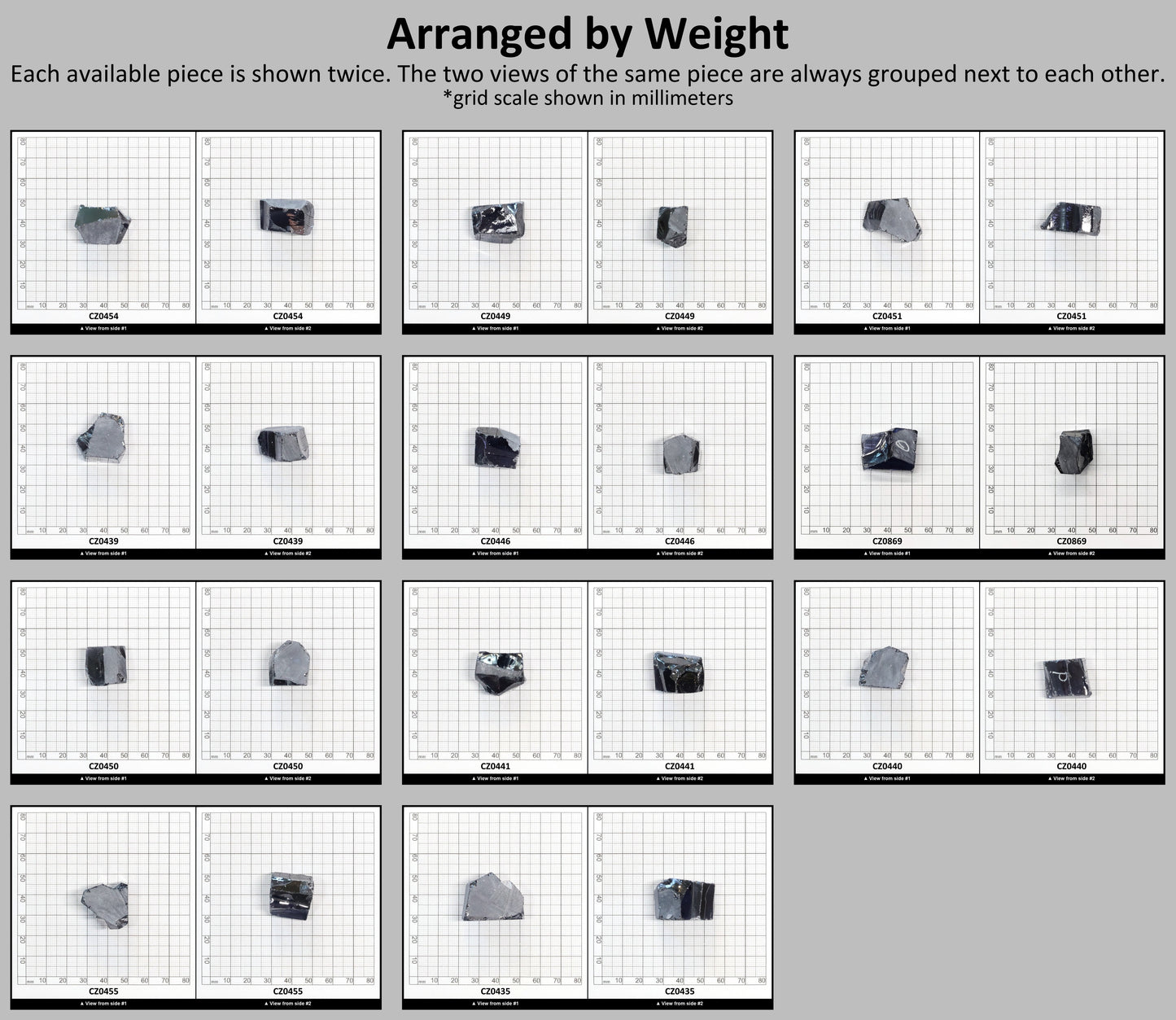 Ocean Grey Diamond Cubic Zirconia Faceting Rough for Gem Cutting - Various Sizes #BEGIN