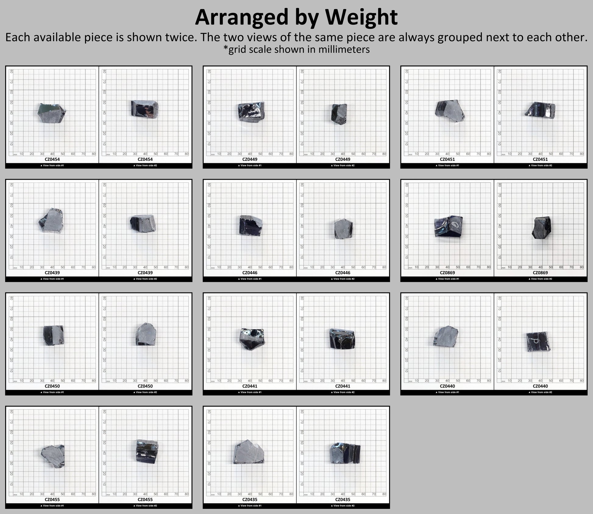 Ocean Grey Diamond Cubic Zirconia Faceting Rough for Gem Cutting - Various Sizes #BEGIN