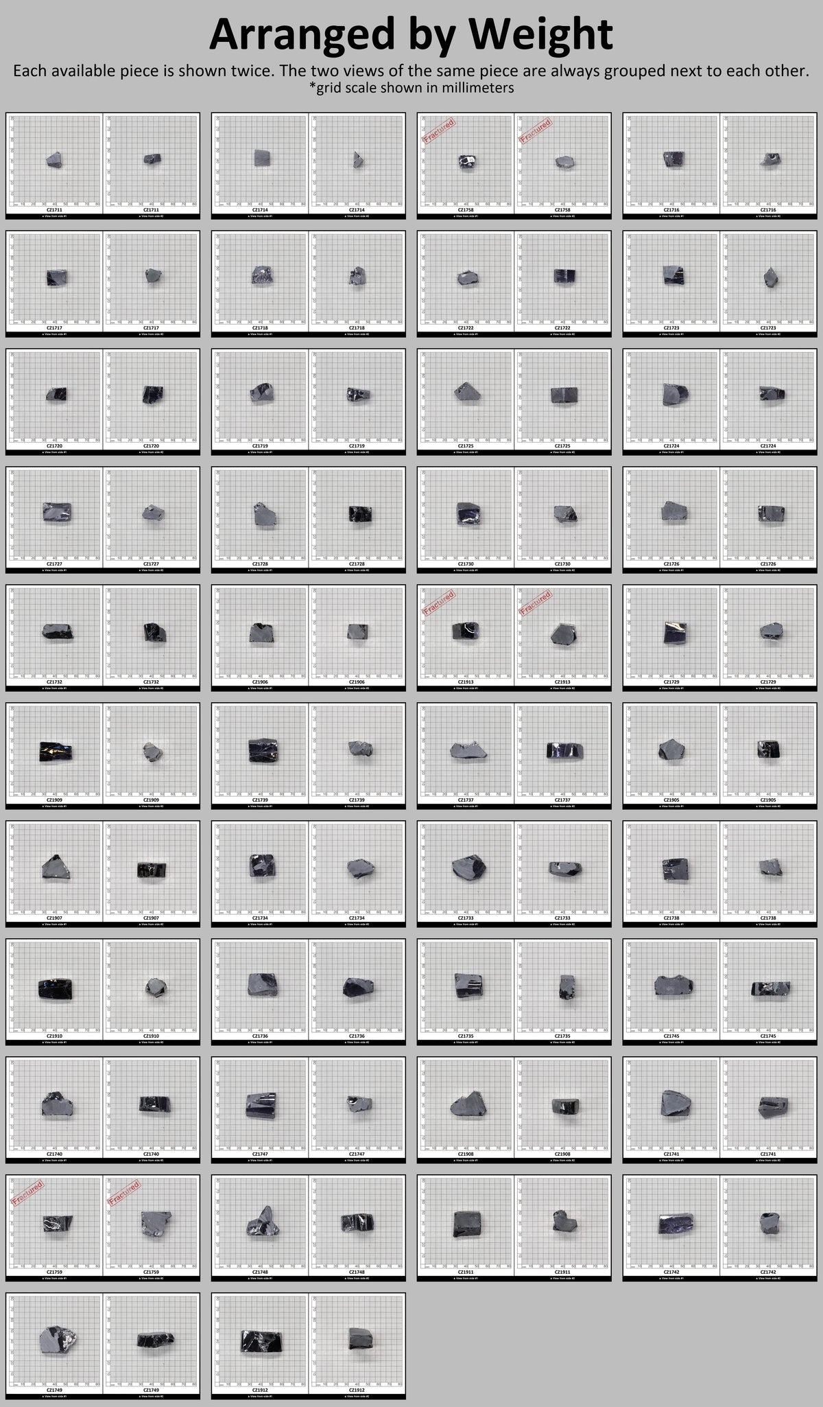 Ocean Grey Diamond Cubic Zirconia Faceting Rough for Gem Cutting - Various Sizes : #BEGIN