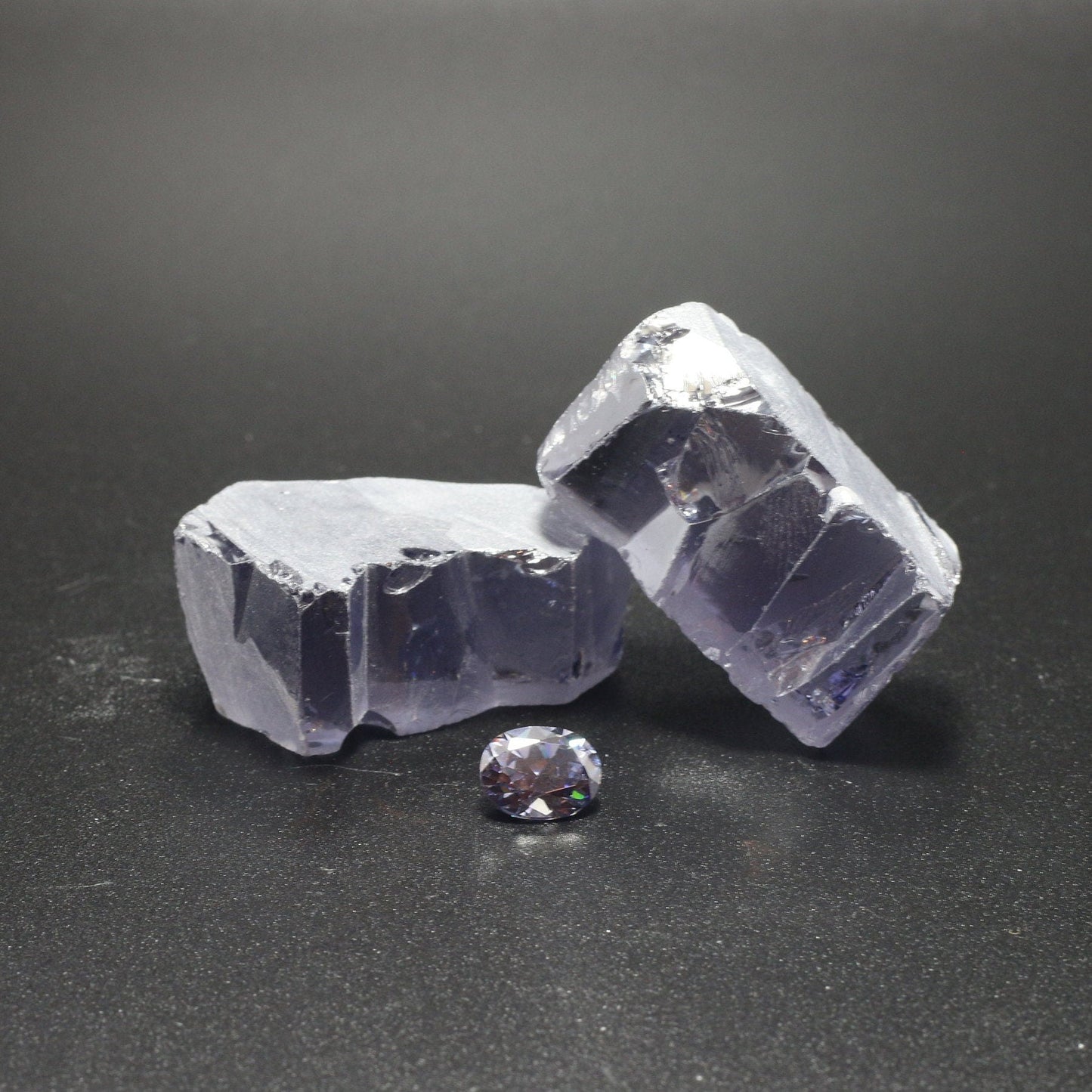 Ocean Grey Diamond Cubic Zirconia Faceting Rough for Gem Cutting - Various Sizes : #BEGIN
