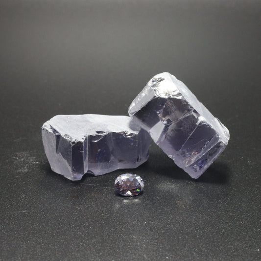 Ocean Grey Diamond Cubic Zirconia Faceting Rough for Gem Cutting - Various Sizes : #BEGIN