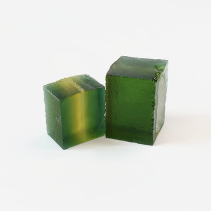 Olive Green Hydrothermal Synthetic Quartz - Lab Created Faceting Rough : #BEGIN