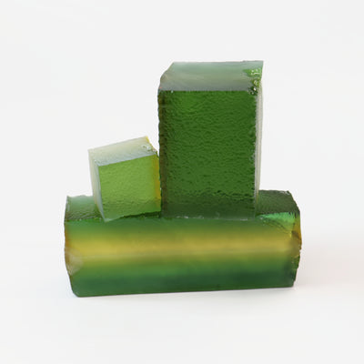 Olive Green Hydrothermal Synthetic Quartz - Lab Created Faceting Rough : #BEGIN