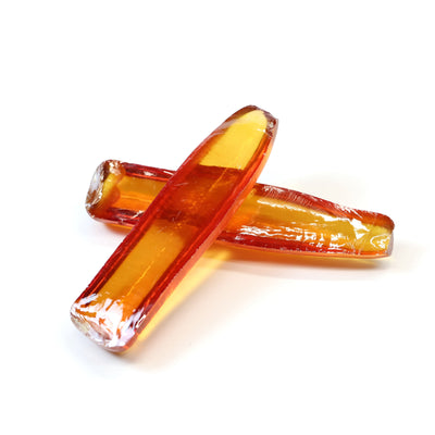 Orange #22SP Lab Created Corundum Faceting Rough for Gem Cutting - Various Sizes - Split Boule #BEGIN
