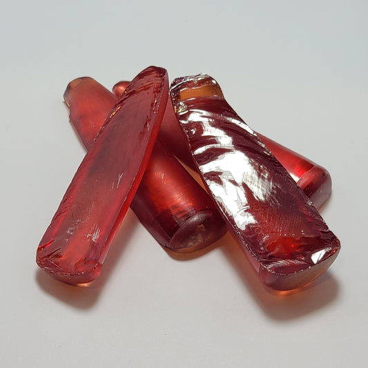 Padparadscha #55 Lab Created Corundum Sapphire Faceting Rough for Gem Cutting - Various Sizes - Split Boule #BEGIN