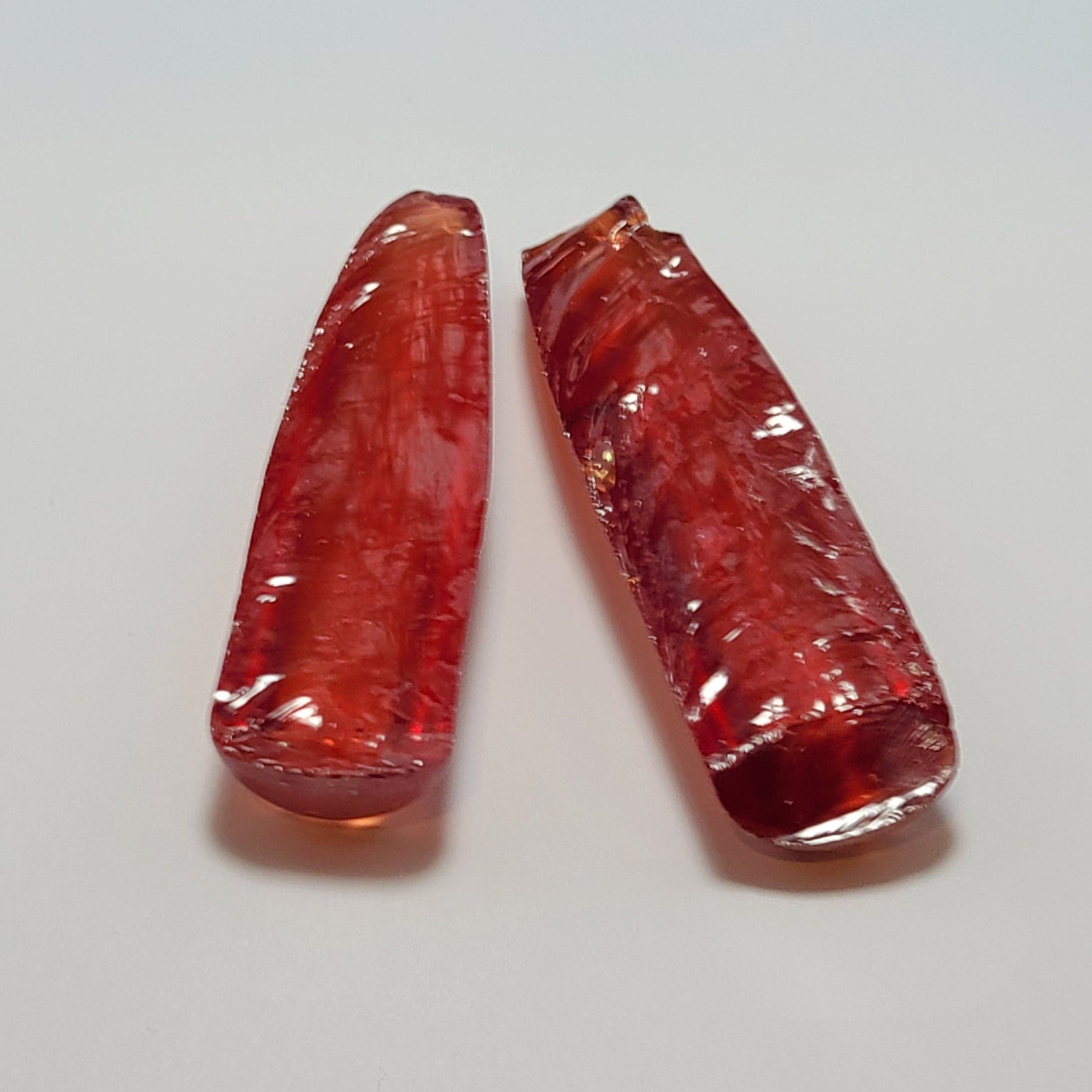 Padparadscha #55 Lab Created Corundum Sapphire Faceting Rough for Gem Cutting - Various Sizes - Split Boule #BEGIN