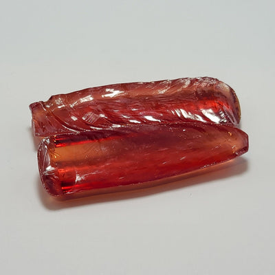 Padparadscha #55 Lab Created Corundum Sapphire Faceting Rough for Gem Cutting - Various Sizes - Split Boule #BEGIN