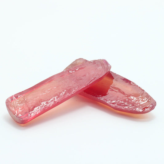 Padparadscha #55SP Lab Created Corundum Sapphire Faceting Rough for Gem Cutting - Various Sizes - Split Boule #BEGIN