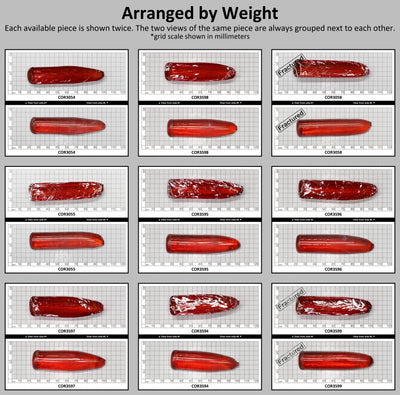 Padparadscha #55SP Lab Created Corundum Sapphire Faceting Rough for Gem Cutting - Various Sizes - Split Boule : #BEGIN