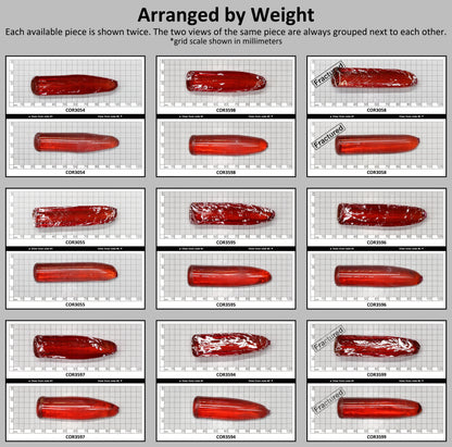Padparadscha #55SP Lab Created Corundum Sapphire Faceting Rough for Gem Cutting - Various Sizes - Split Boule : #BEGIN