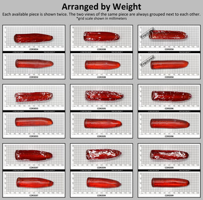 Padparadscha #55SP Lab Created Corundum Sapphire Faceting Rough for Gem Cutting - Various Sizes - Split Boule : #BEGIN