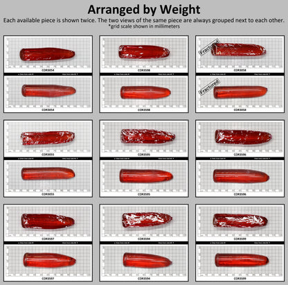 Padparadscha #55SP Lab Created Corundum Sapphire Faceting Rough for Gem Cutting - Various Sizes - Split Boule : #BEGIN