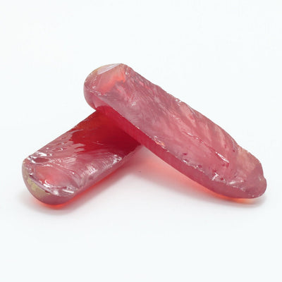 Padparadscha #57 Lab Created Corundum Sapphire Faceting Rough for Gem Cutting - Various Sizes - Split Boule #BEGIN