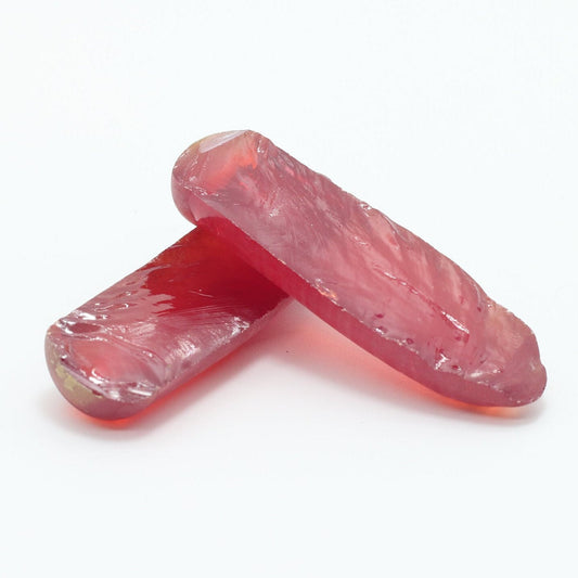 Padparadscha #57 Lab Created Corundum Sapphire Faceting Rough for Gem Cutting - Various Sizes - Split Boule #BEGIN