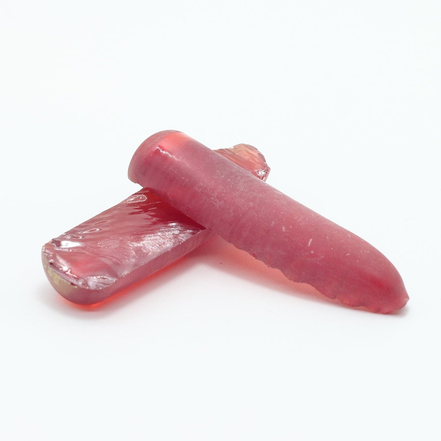 Padparadscha #57 Lab Created Corundum Sapphire Faceting Rough for Gem Cutting - Various Sizes - Split Boule #BEGIN