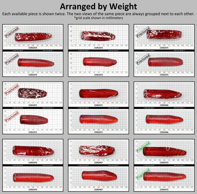 Padparadscha #57 Lab Created Corundum Sapphire Faceting Rough for Gem Cutting - Various Sizes - Split Boule #BEGIN