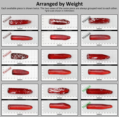 Padparadscha #57 Lab Created Corundum Sapphire Faceting Rough for Gem Cutting - Various Sizes - Split Boule #BEGIN