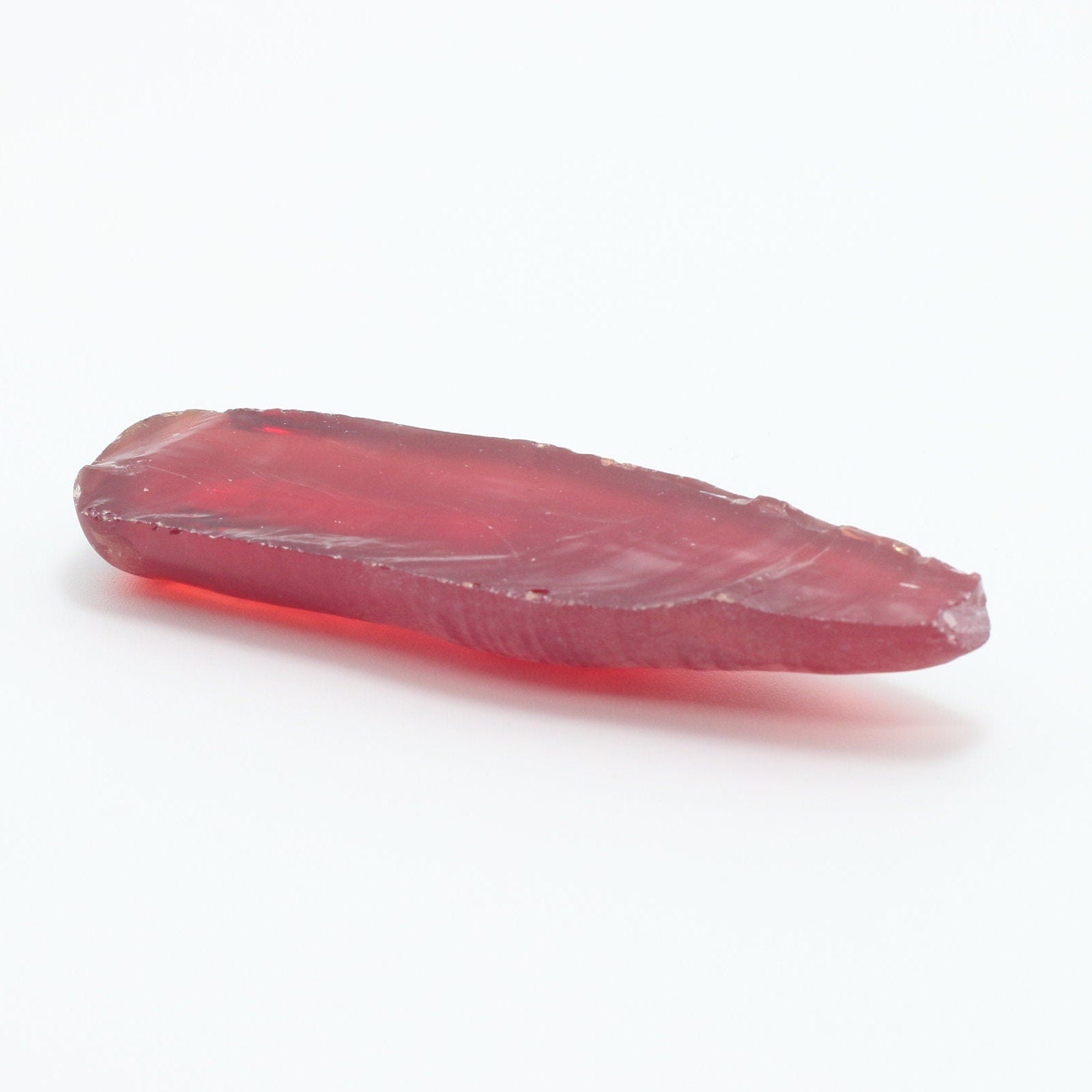 Padparadscha #57SP Lab Created Corundum Sapphire Faceting Rough for Gem Cutting - Various Sizes - Split Boule #BEGIN