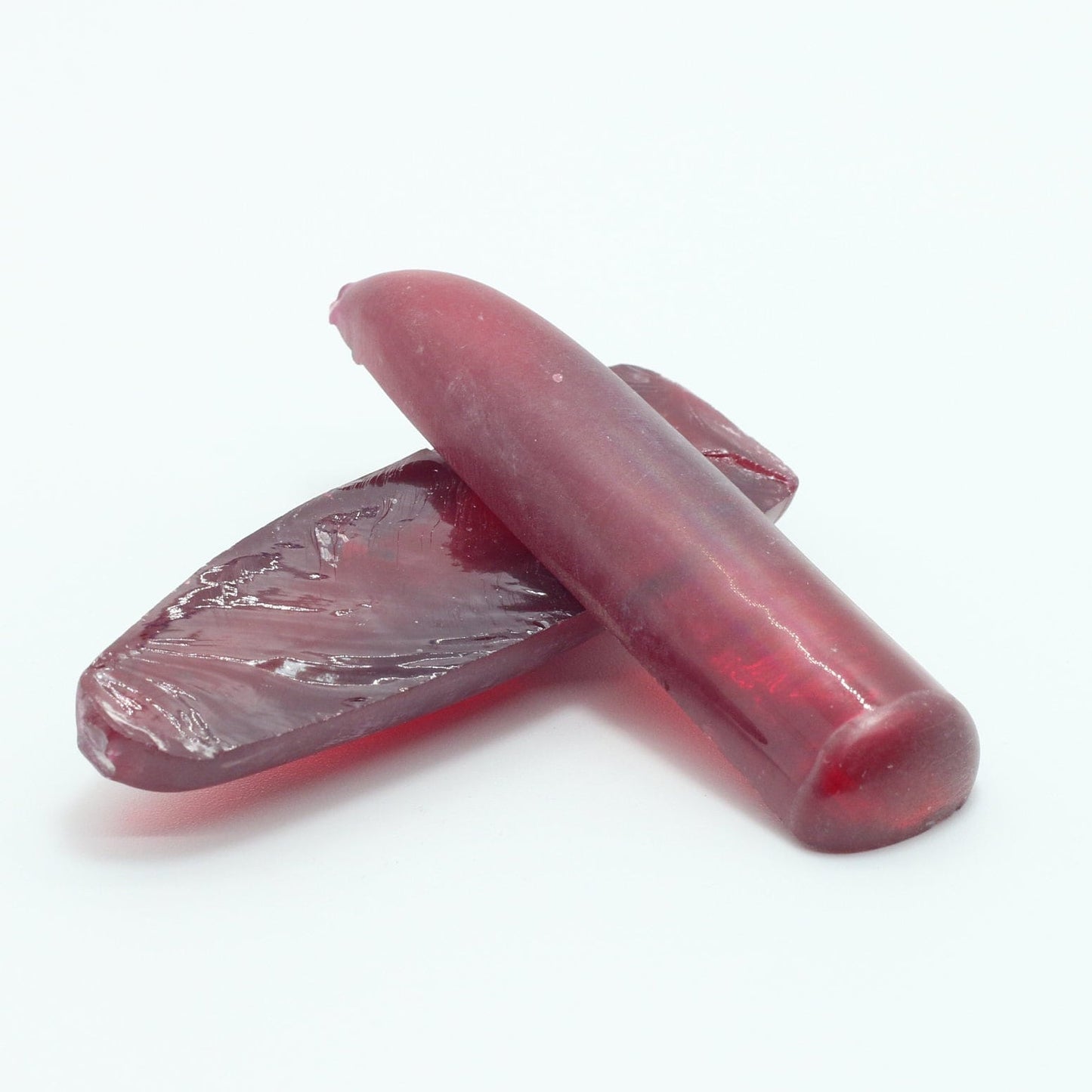 Padparadscha Red #59 Lab Created Corundum Sapphire Faceting Rough for Gem Cutting - Various Sizes - Split Boule #BEGIN
